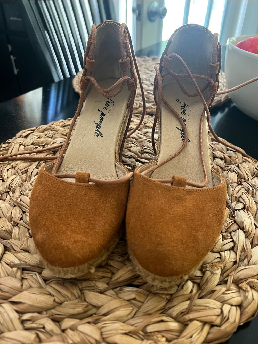 Free People Suede Lace-Up Espadrille wedge